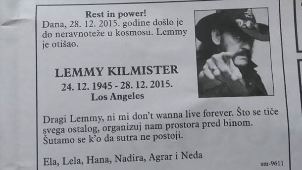  Fanovi iz BiH: Lemmy, rest in power! 