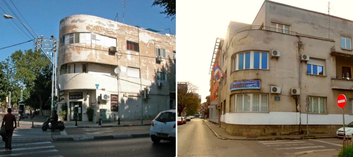 Stambene zgrade u Tel Avivu (lijevo) i Banjaluci (desno), izgrađene između dva svjetska rata...