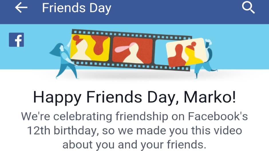  Facebook Friends Day video, 12. rođendan Facebook-a 