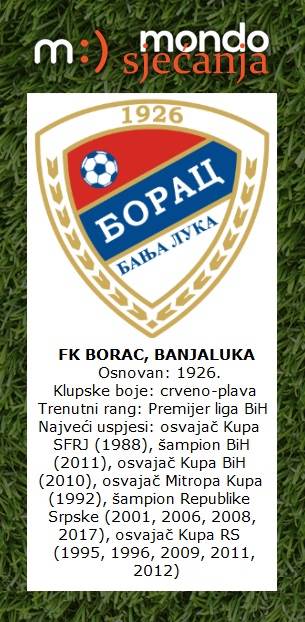 FK Borac Banjaluka MONDO sjećanja