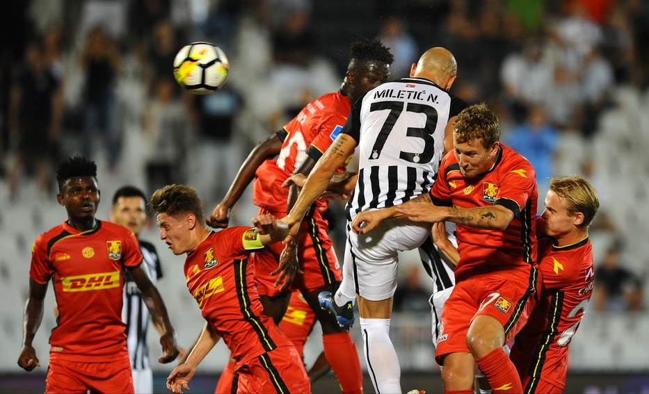 Detalj sa utakmice Partizan - Nordšeland u Beogradu. Detalj sa utakmice Partizan - Nordšeland u Beogradu.