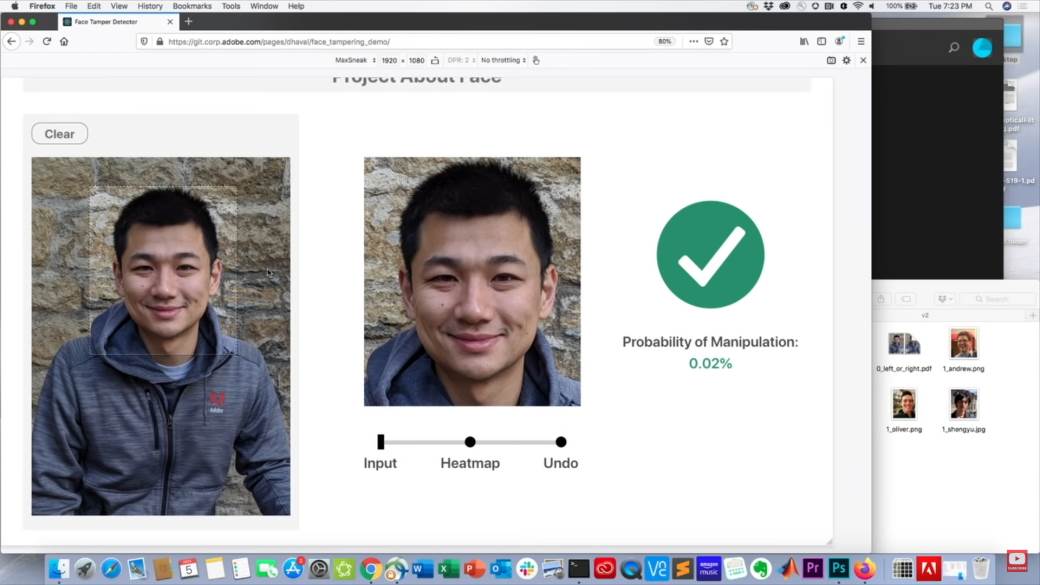  Projekt about face kako provjeriti da li slika mijenjana 