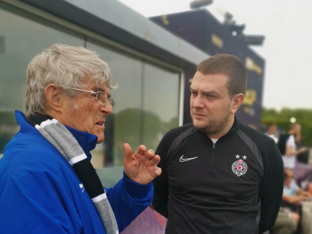  FK Partizan - utakmica - na tribinama Bora milutinović i Slaviša Jokanović 