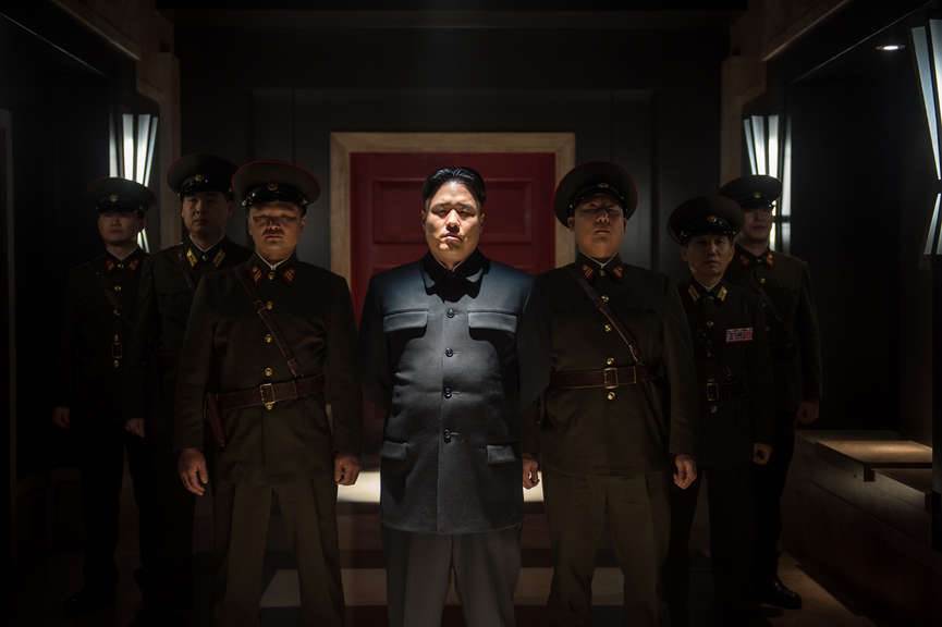 Kim Jong Un (Randall Park, center) in Columbia Pictures' THE INTERVIEW.