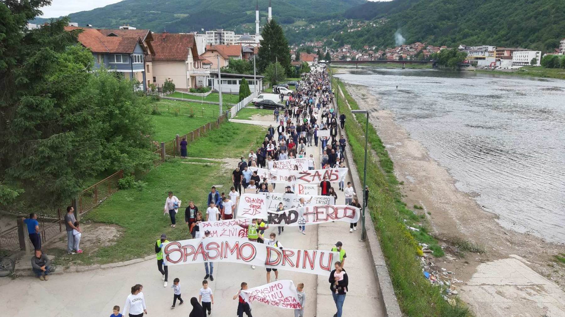  Goražde protest građana protiv zidova na Drini 