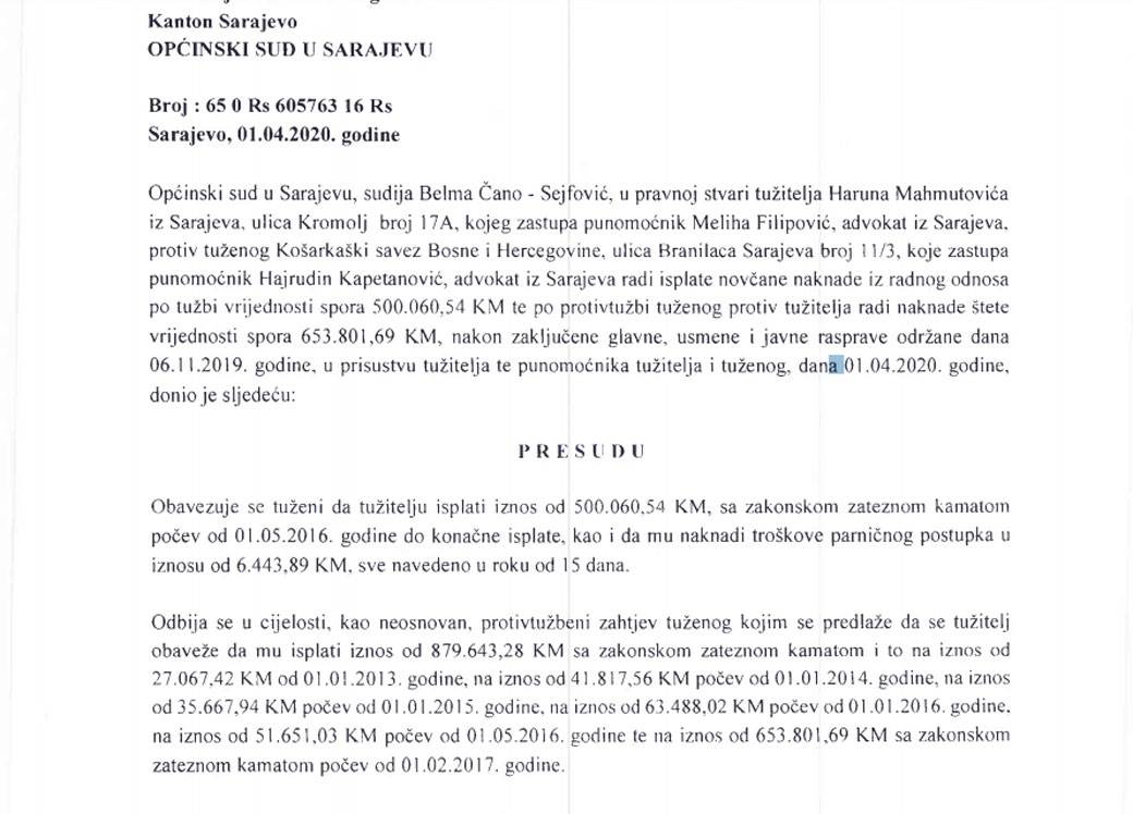 Mahmutović, KSBIH