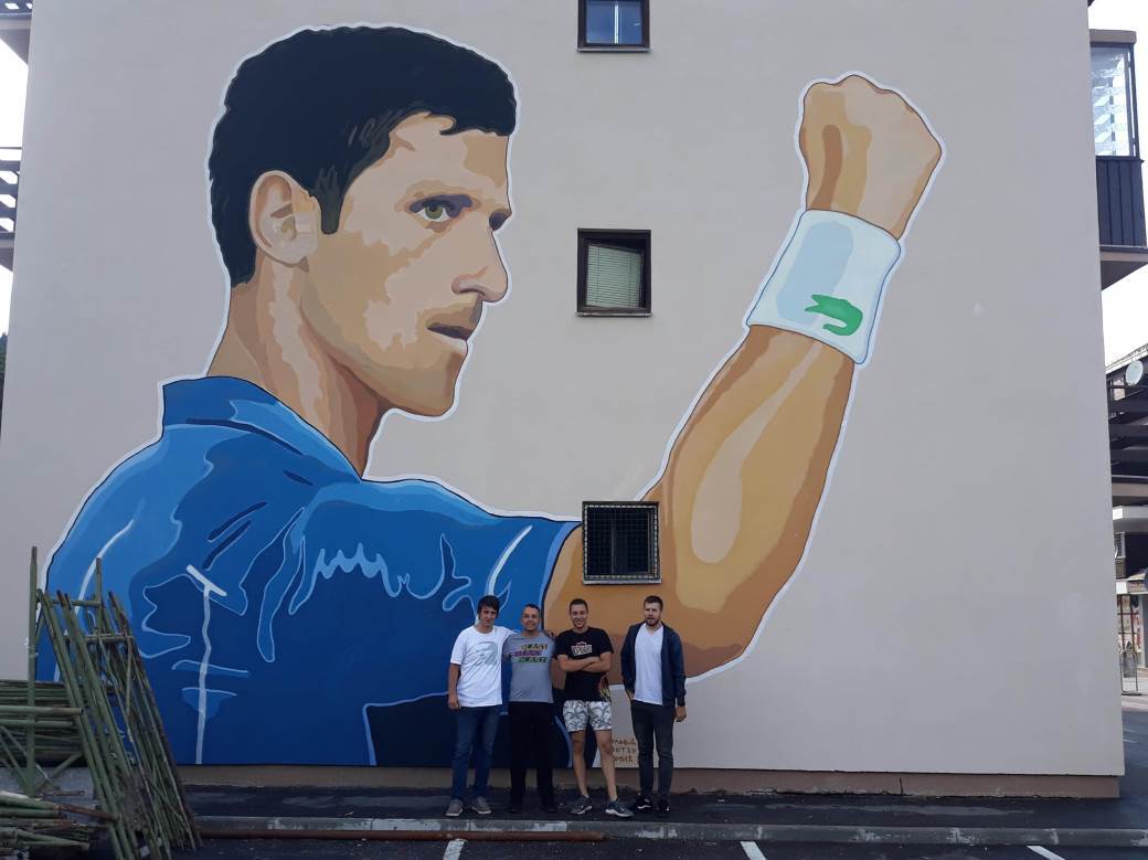  Novak Đoković mural visok osam metara Trnovo 