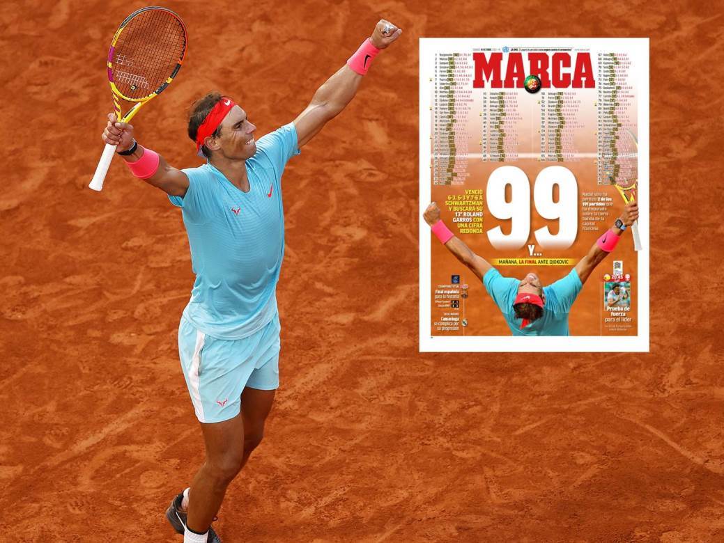  Rafael-Nadal-99-pobeda-Rolan-Garos-naslovna-strana-Marka-finale-Novak-Djokovic. 