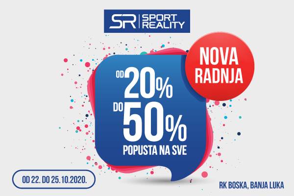  Sport Reality prodavnica od sada i u RK Boska 