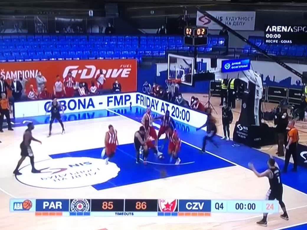  Pogledajte Partizanov šut za pobedu: Miler-Mekintajer uz zvuk sirene - promašaj Trijumf Zvezde 