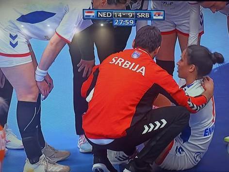  Rukomet Holandija - Srbija teška povreda Andrea Lekić 