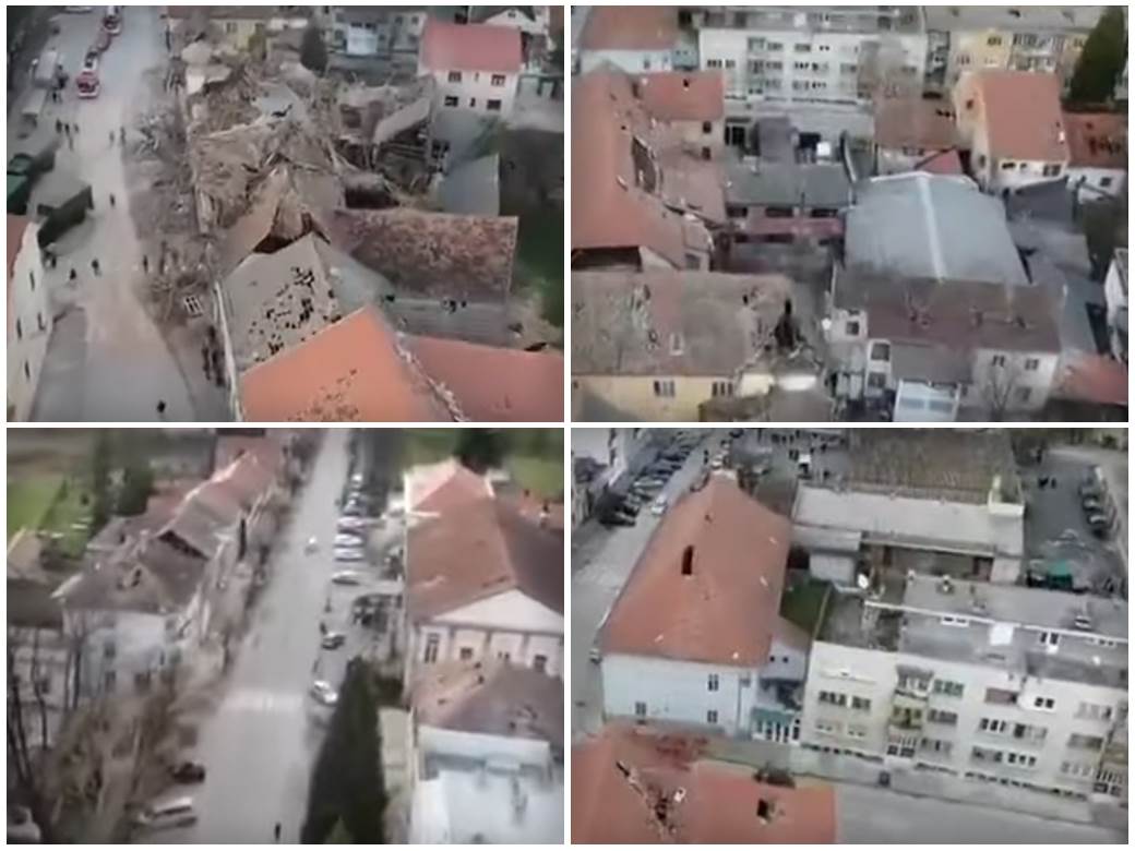  Zastrašujći snimak razrušene Petrinje iz vazduha, tlo se ne smiruje (VIDEO) 
