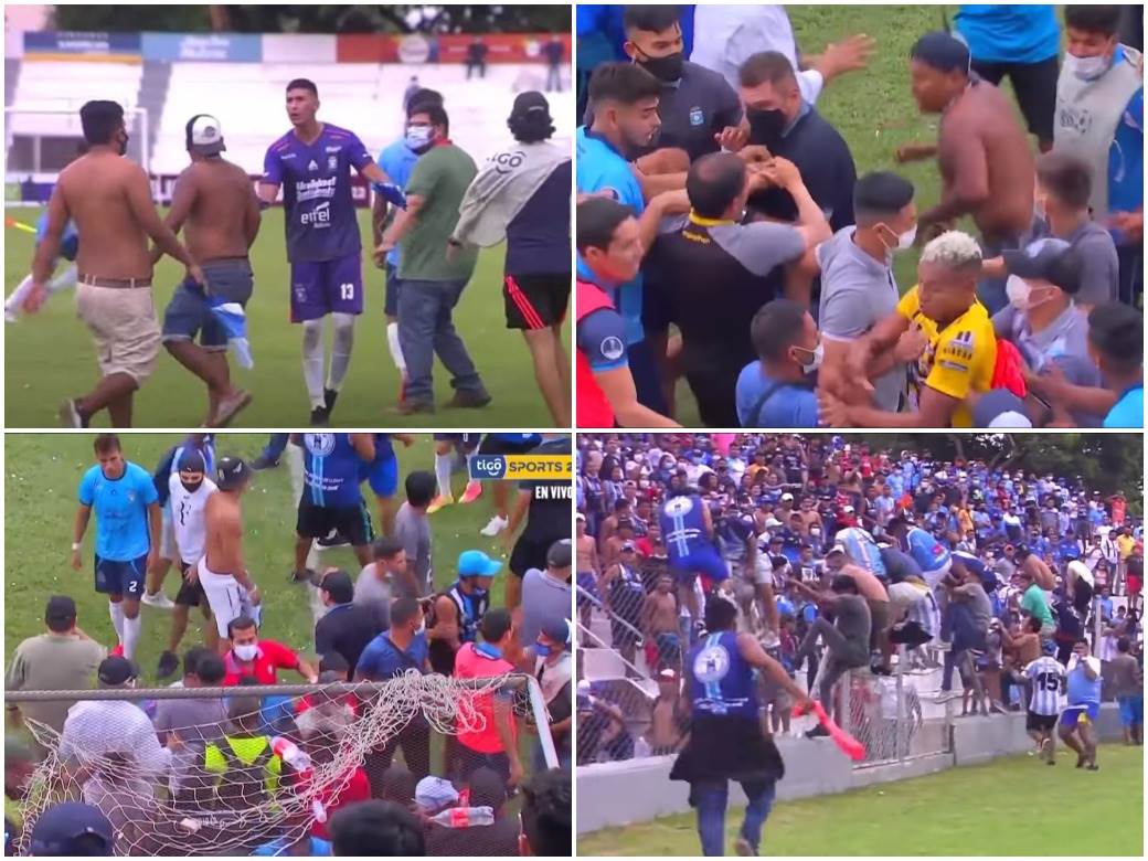  Bolivija - navijači upali na teren i tukli protivničke fudbalere 