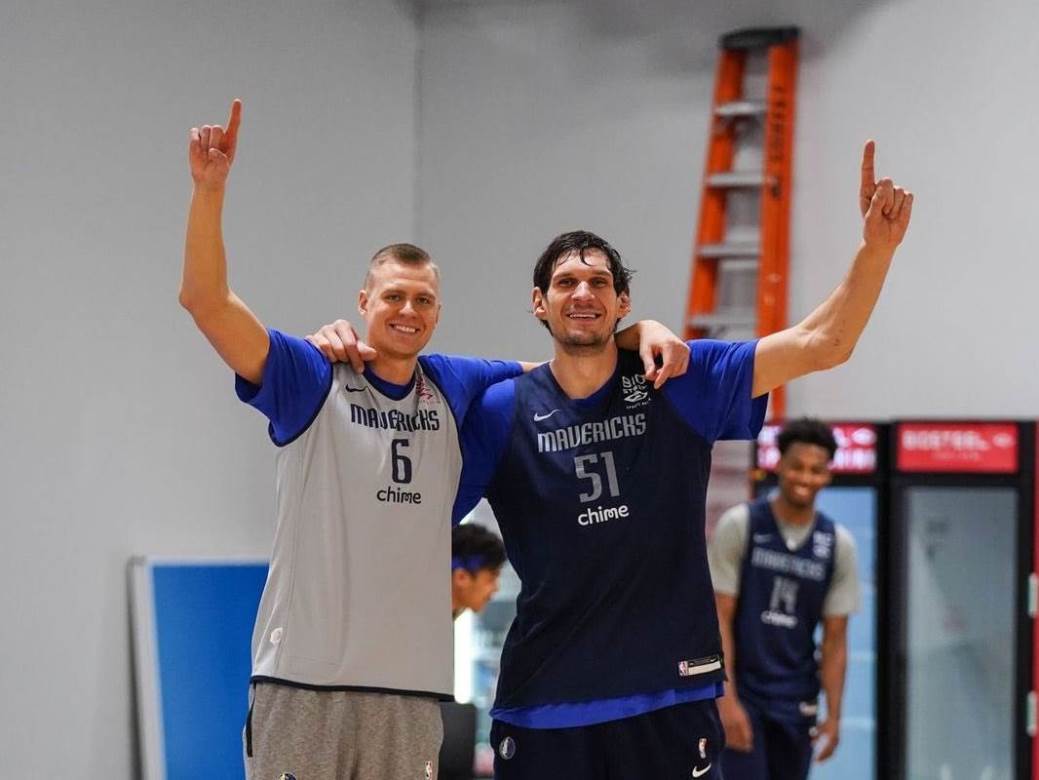  Boban Marjanović i Kristaps Porzingis Srbi i Letonci braća 