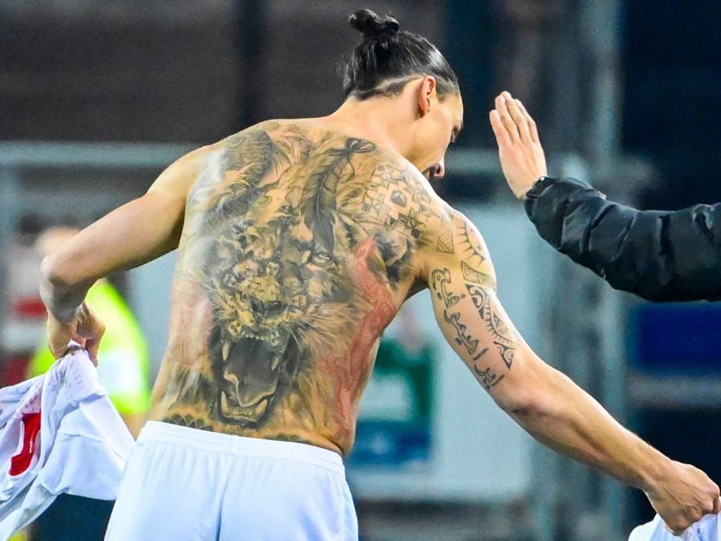  Zlatan Ibrahimović tetovaža dva gola protiv Kaljarija 