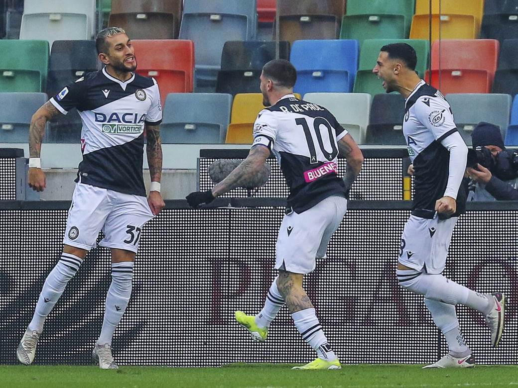  Udineze - Atalanta 1:1 Serija A odgođena zaostala utakmica 10. kola 