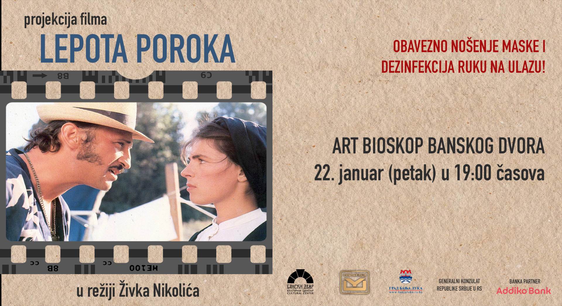  Projekcija filma "Lepota poroka" u Art bioskopu Banskog dvora 