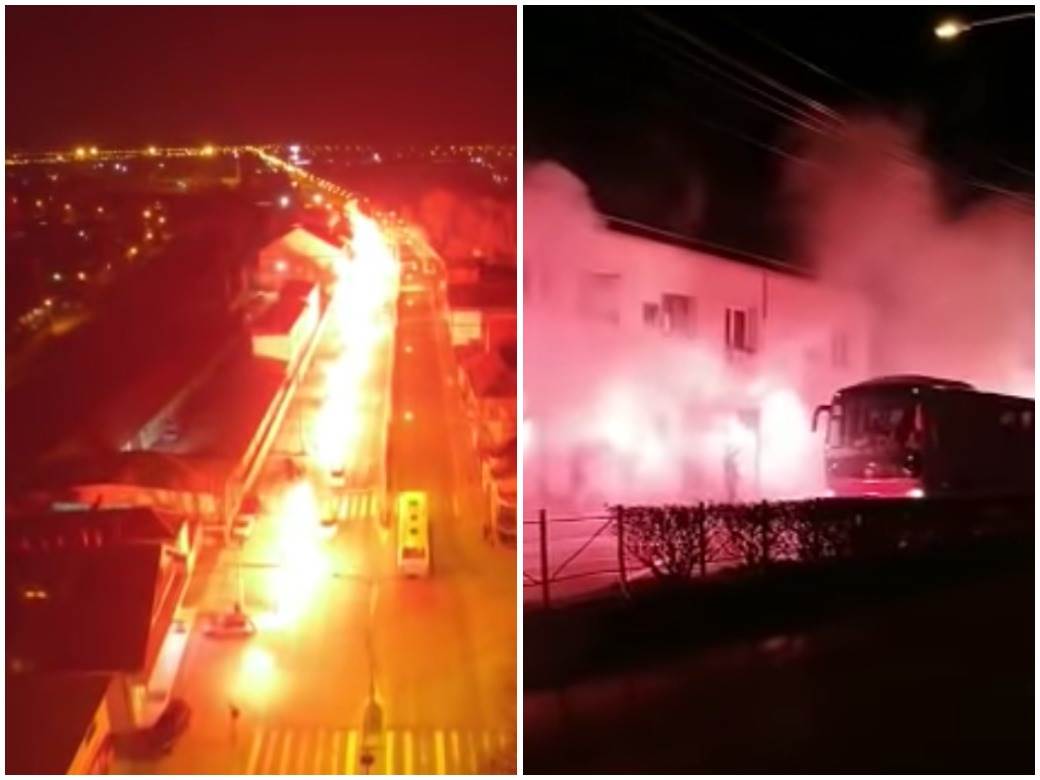  Spektakularni doček Zvezde u Nišu: Navijači priredili spektakularnu bakljadu i "zapalili" grad! (VIDEO) 