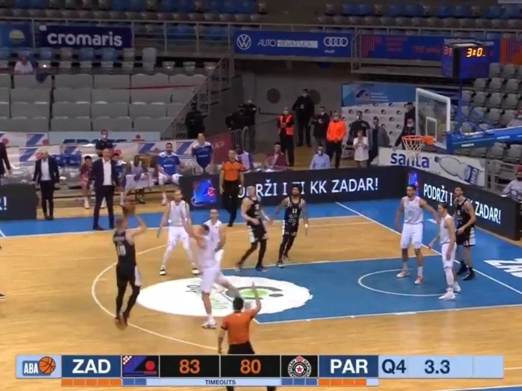  ognjen-jaramaz-trojka-produzetak-partizan-zadar-94-96-poraz-aba-liga-video 