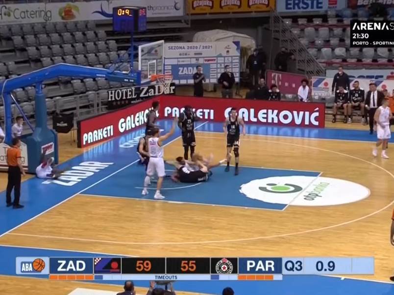  Zadar Partizan povreda Rade Zagorac 