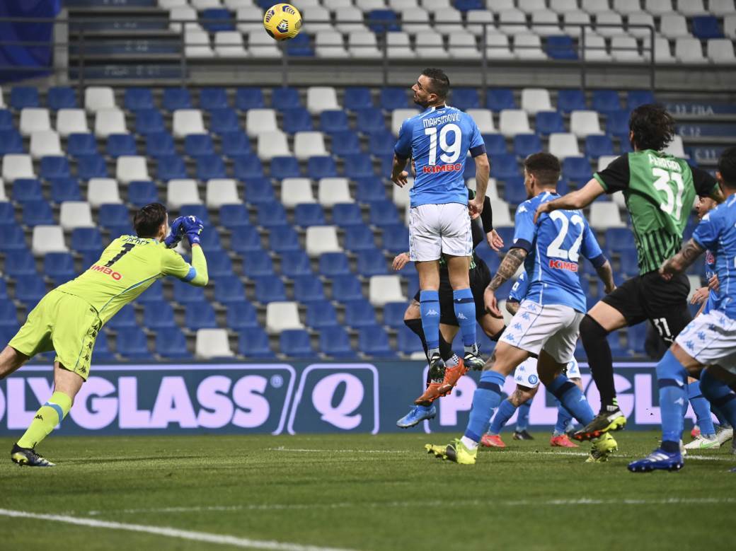  Sasuolo - Napoli 3:3, Serija A, 25. kolo 
