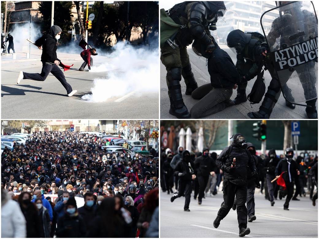 Veliki nemiri u Solunu: Nasilje na ulicama, policija suzavcem po demonstrantima - ima uhapšenih! 