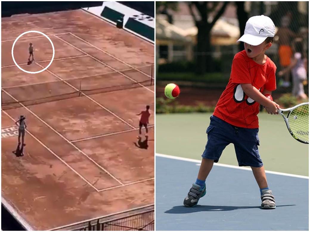  Neviđeni snimci - Novak trenirao sa malim Stefanom: Kakav otac, takav sin - pogledajte kako udara 