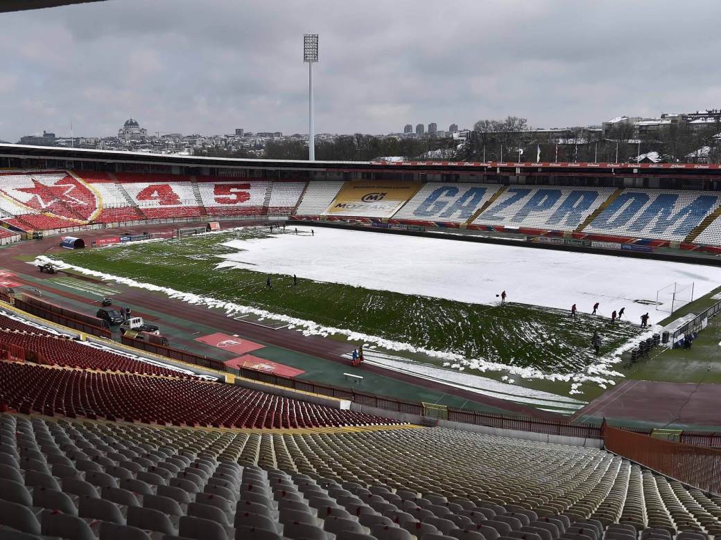  fk crvena zvezda saopštenje ne odgađamo utakmice zbog snijega  