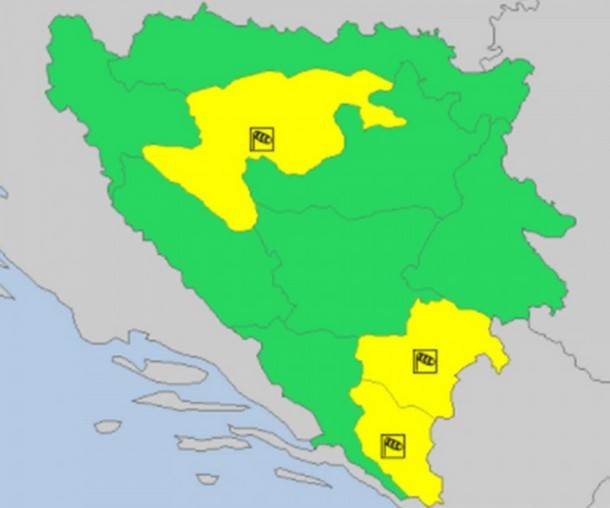  Žuti meteoalarm za dijelove BiH zbog kiše i vjetra 