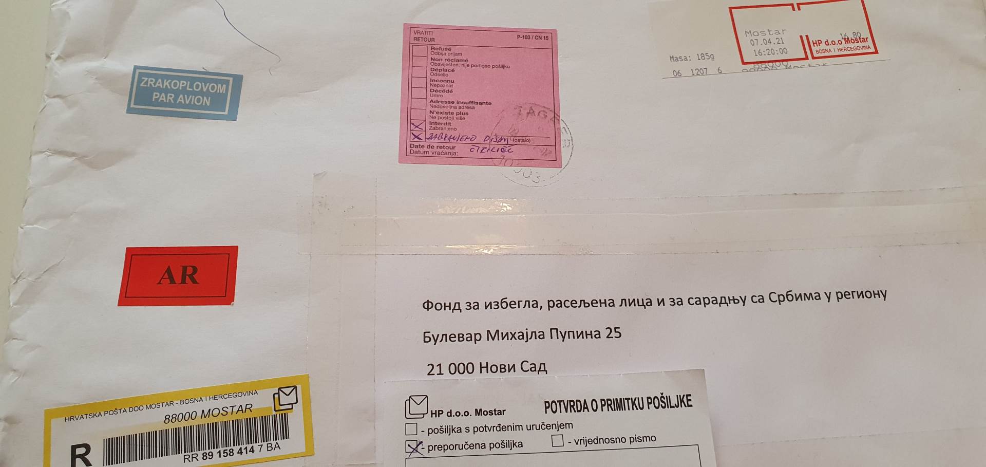  Pismo na ćirilici Mostar 