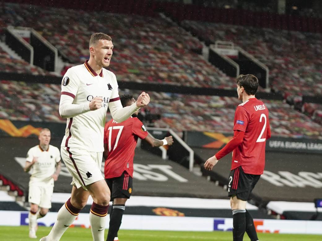  mančester junajted - roma, gol edin džeko video 