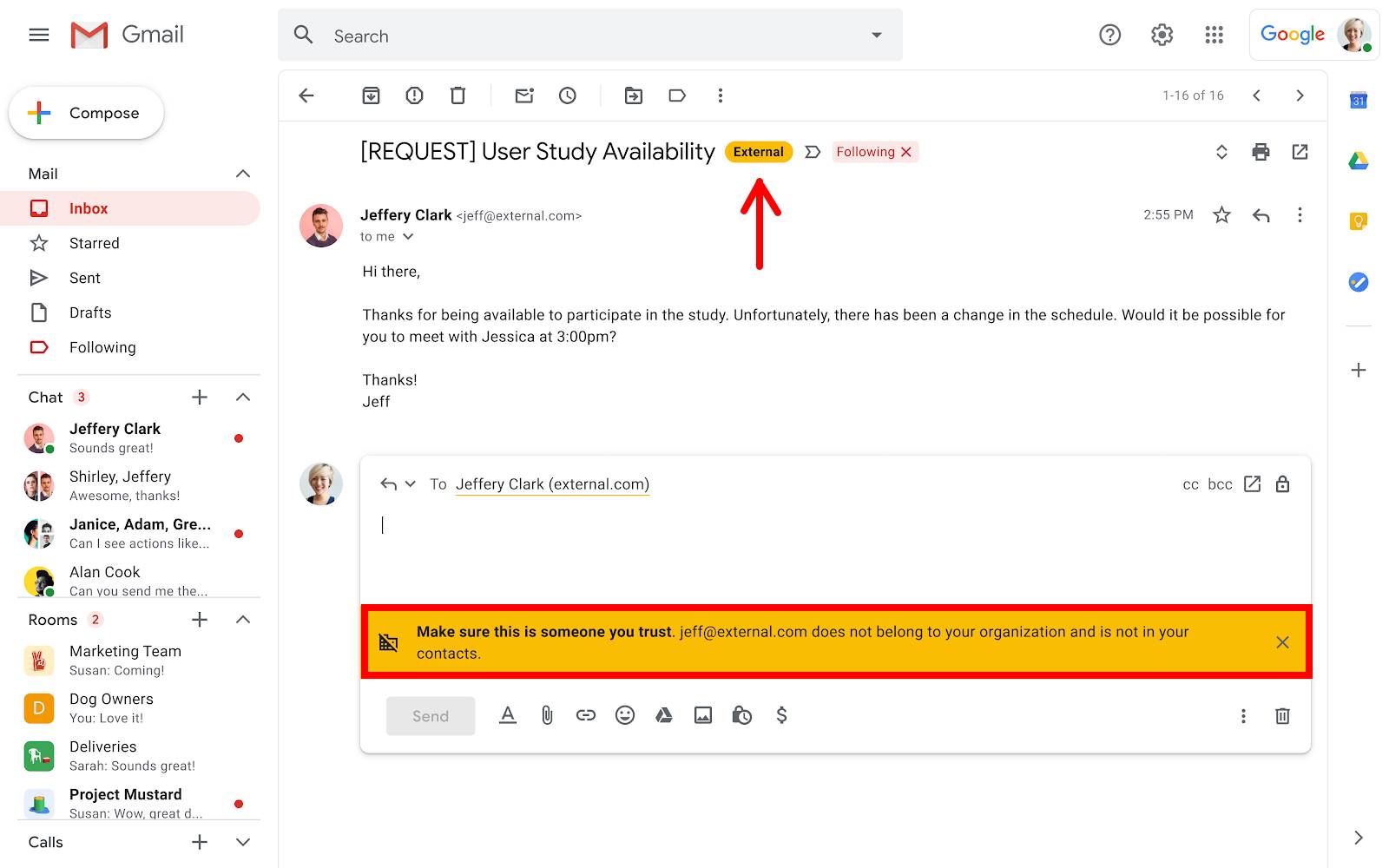 gmail external label google nove opcije 
