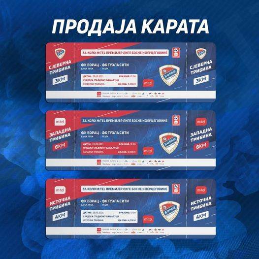  borac tuzla siti ulaznice cijena prodajno mjesto premijer liga bih 