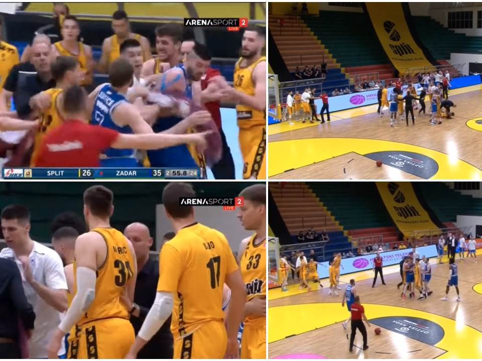  tuča srpskih košarkaša na utakmici split zadar 