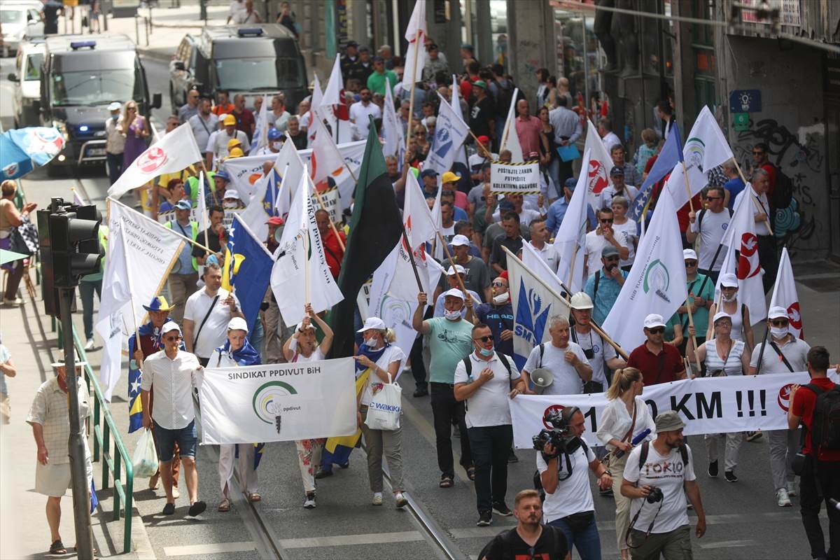  Sarajevo  Protest Saveza samostalnih sindikata Bosne i Hercegovine 