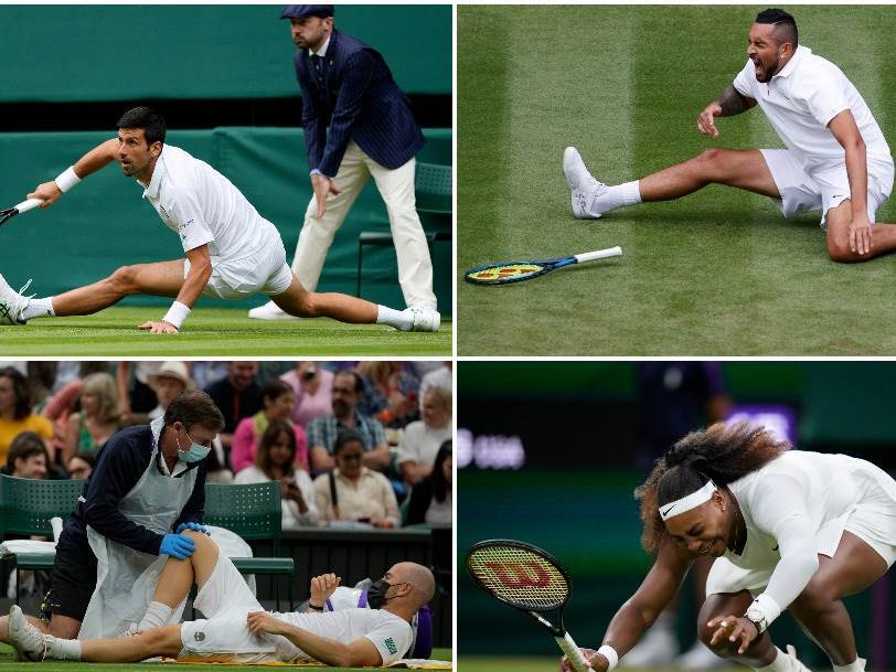  klizanje tenisera na vimbldonu trava klizava 