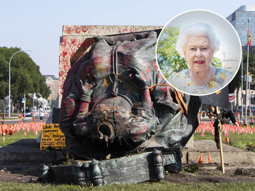  Kanađani oborili spomenik britanskoj kraljici, traže pravdu za urođeničku djecu (FOTO) 