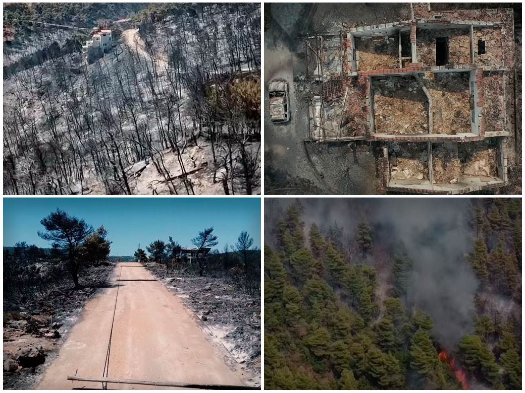  Snimci požara u Grčkoj Evija 