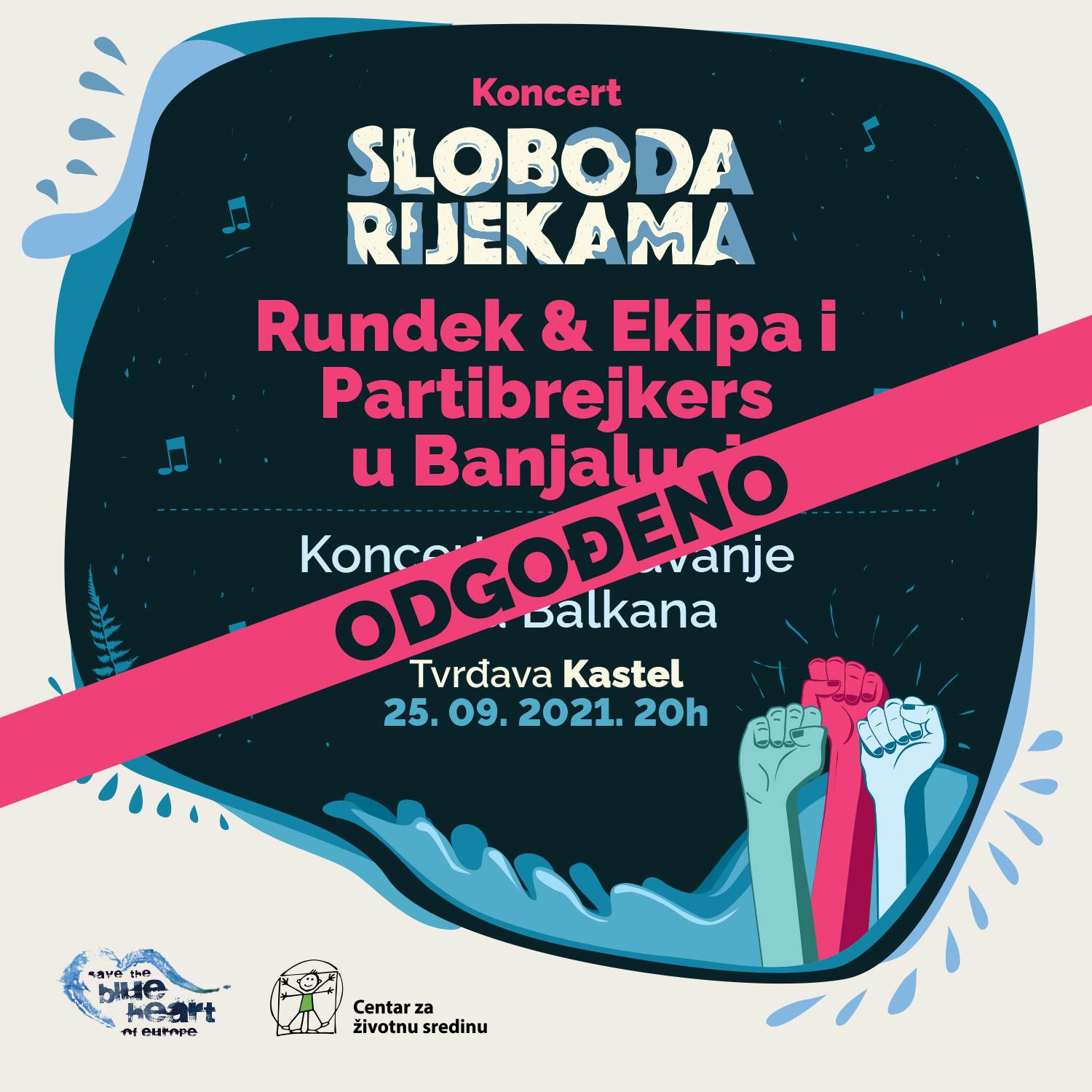  Koncert "Sloboda rijekama" odgođen zbog epidemiološke situacije 