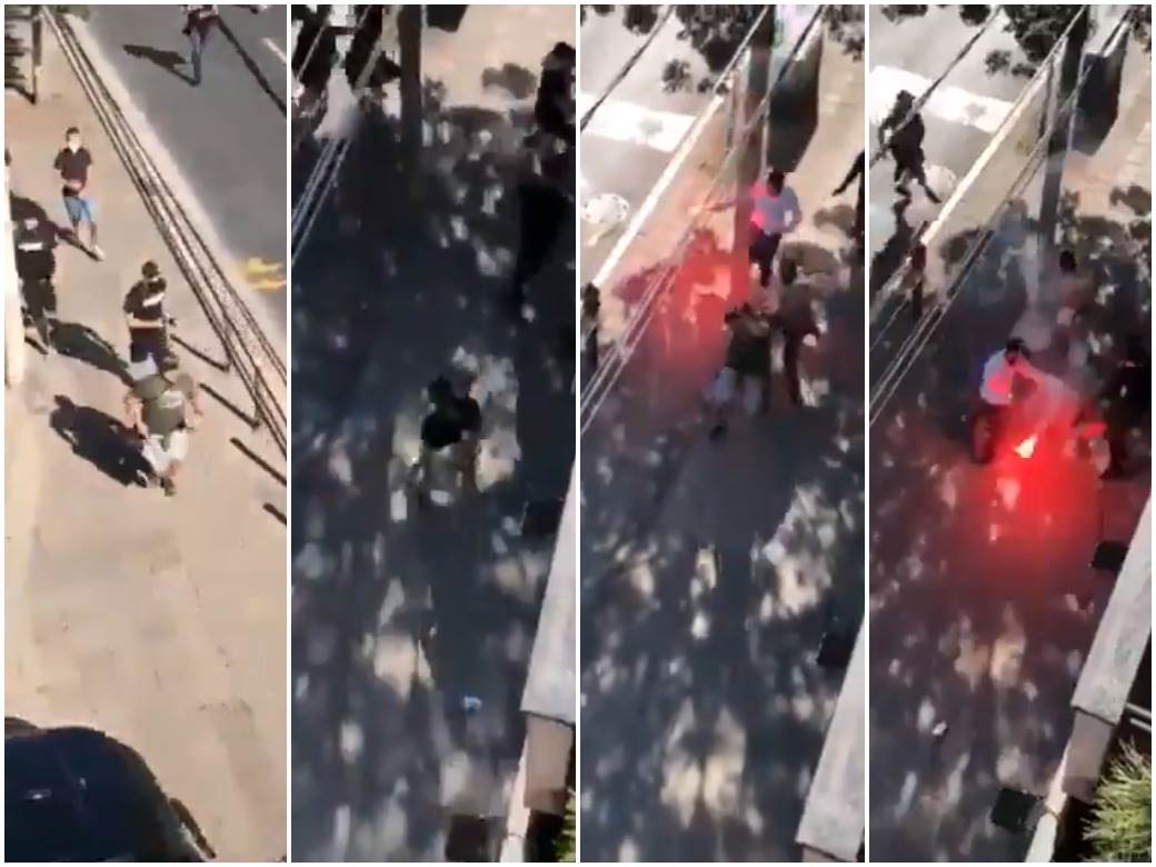  partizan crvena zvezda 165. derbi incidenti bakljom palio lice protivničkom navijaču 