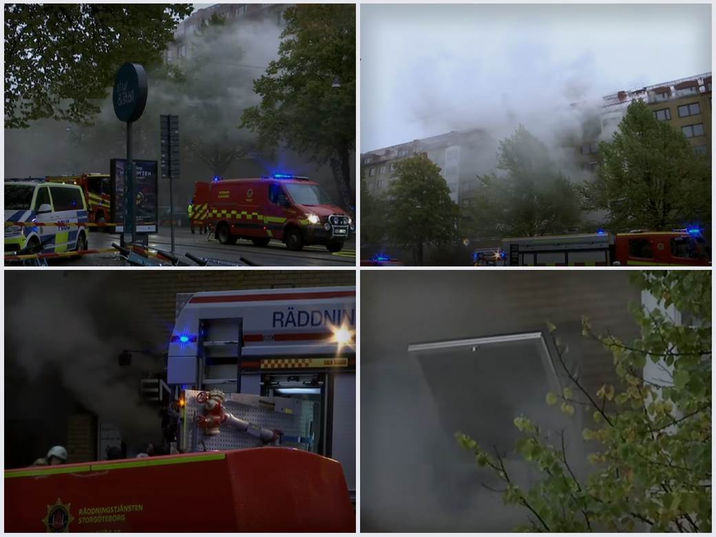  Prvi snimci nakon snažne eksplozije u Švedskoj: Najmanje 25 ljudi povrijeđeno, u toku evakuacija stanara iz zgrade 