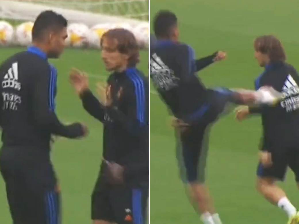  tuča na treningu real madrid kazemiro modrić 