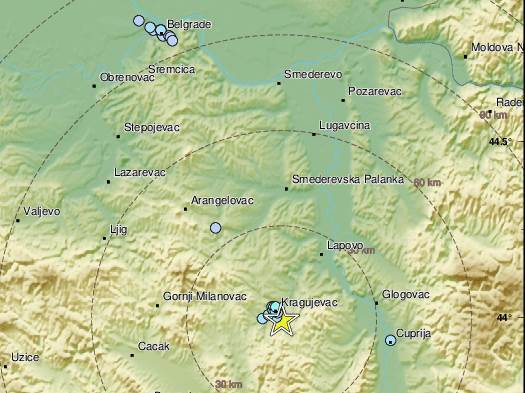  Drugi u nekoliko sati: Novi zemljotres pogodio Kragujevac 