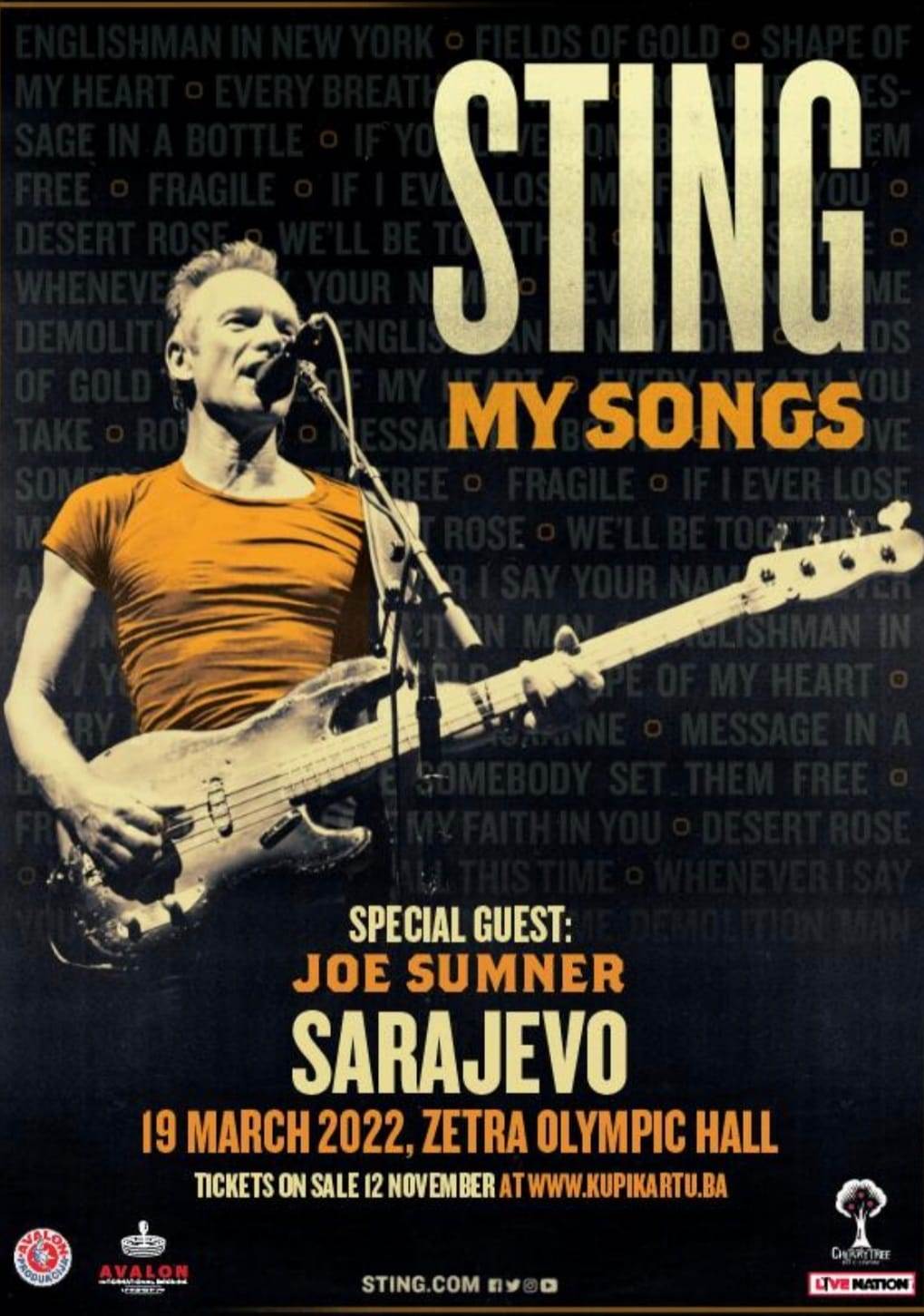  Veliko interesovanje za Stingov koncert u Sarajevu: Rasprodate karte za tribine i fan pit 