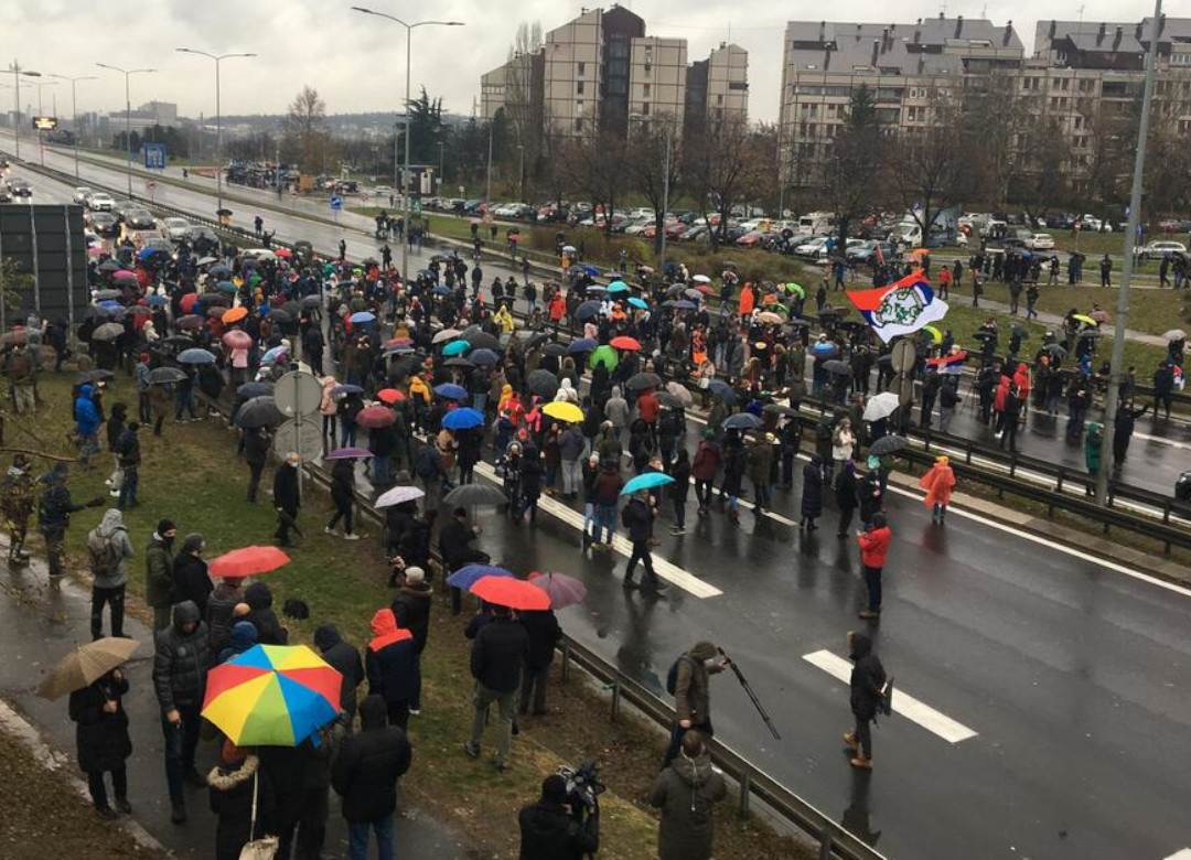  Protest u Beogradu blokada autoputa 