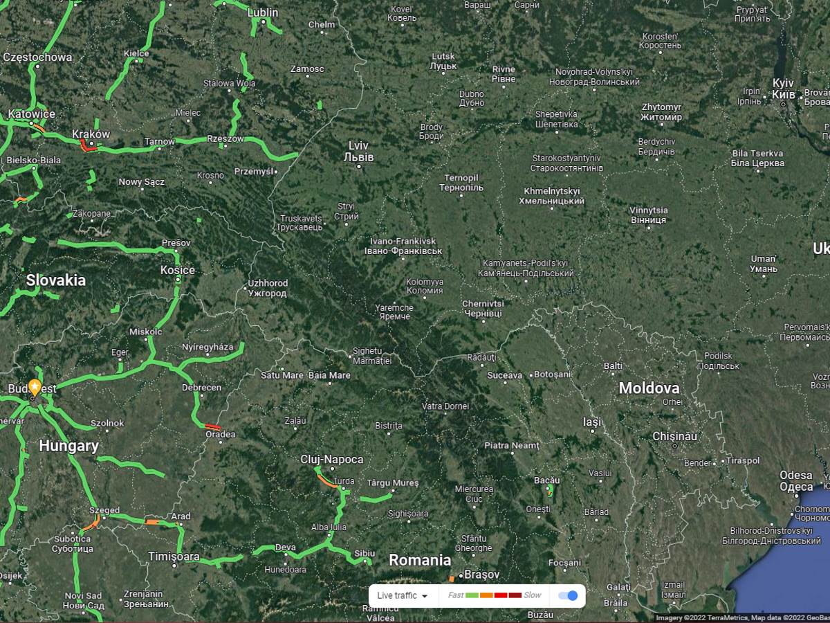  Google ugasio podatke o saobraćaju na mapama Ukrajine 