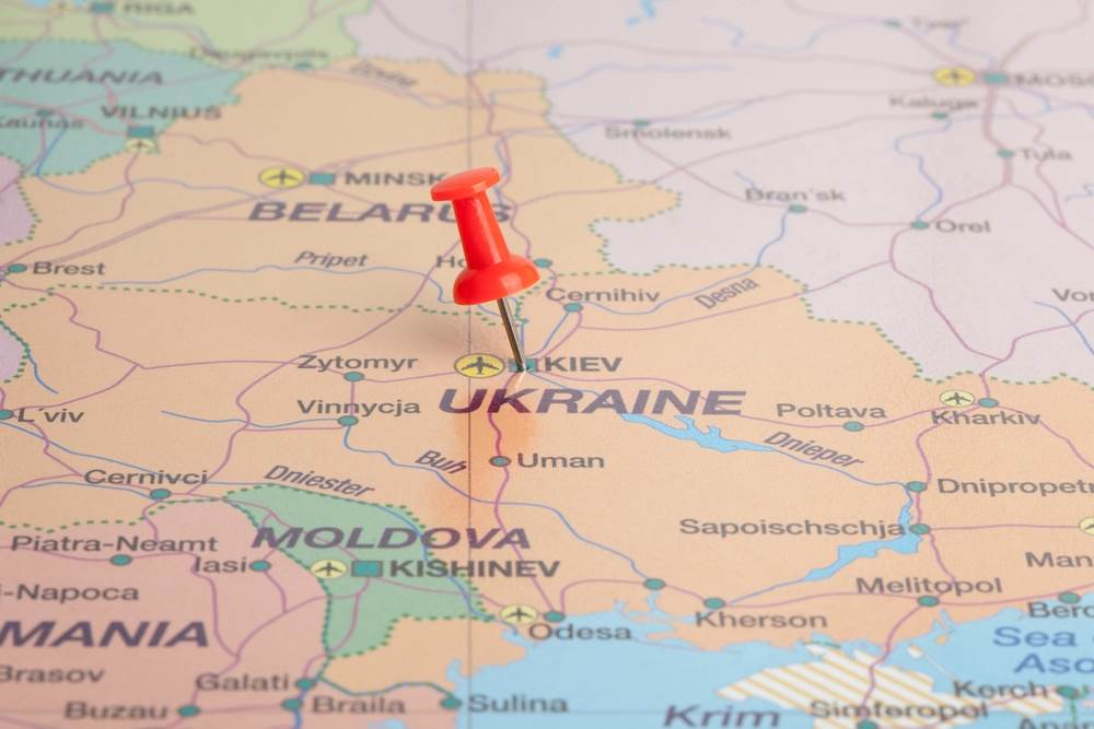  Mapa Ukrajine. 
