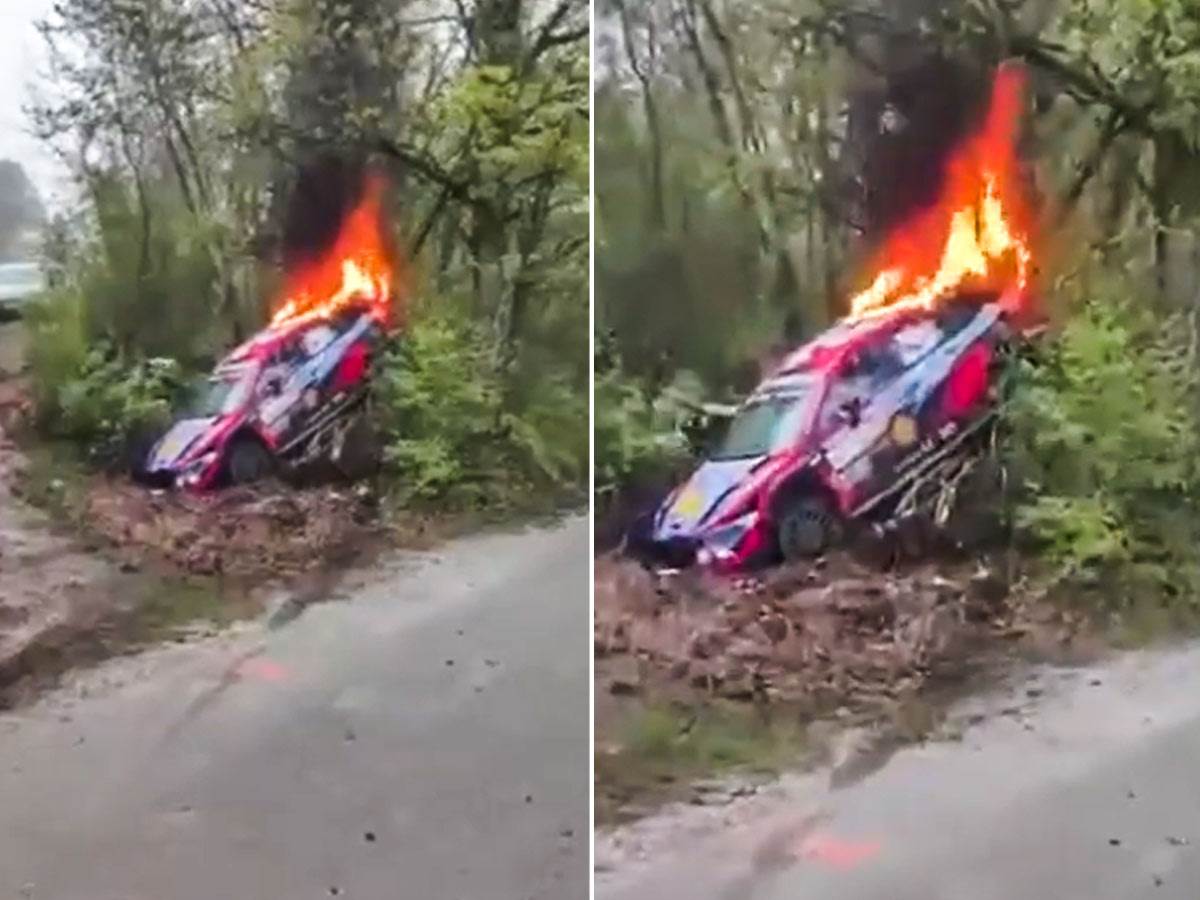 automobil se zapalio na reliju u hrvatskoj  