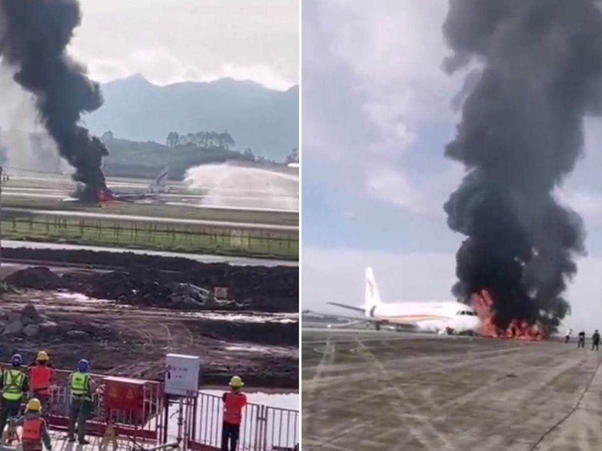  Kineski avion skliznuo sa piste i zapalio se 