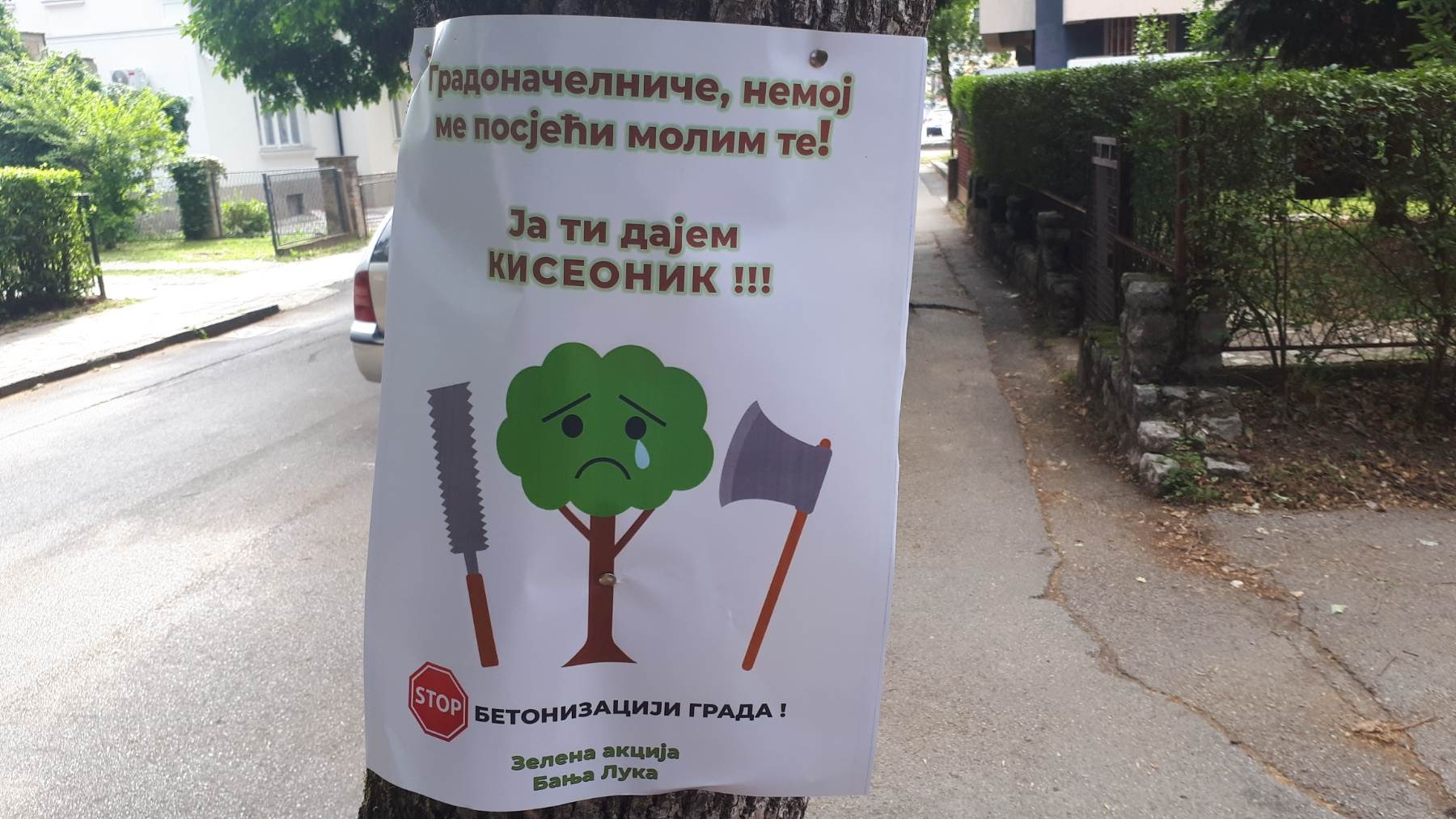  Plakati na drveću u Banjaluci 